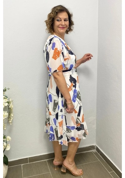 Mia Butik Kadın Beyaz Şifon Elbise Beyaz