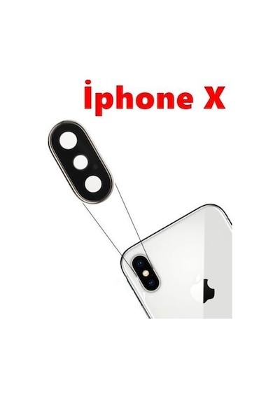 Apple Uyumlu iPhone X Çerçeveli  Kamera Lens Cam