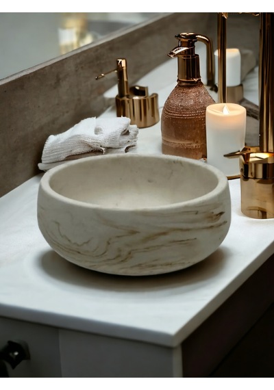 Marble Serisi Beton Kase, Havluluk Ve Saksılık Gri