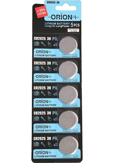 Orion CR2025 3V Lityum Düğme Pil 5'li