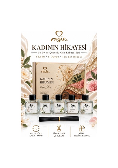 Rosie Kadının Hikâyesi 5 Li Çubuklu Oda Kokusu Hediye Seti 5 X 50 Ml Özel Tasarım Koleksiyon Fresh