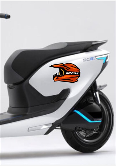 Cross Motosiklet Kask Sticker - Araba Oto Motosiklet Sticker - 00021 40x25 Cm