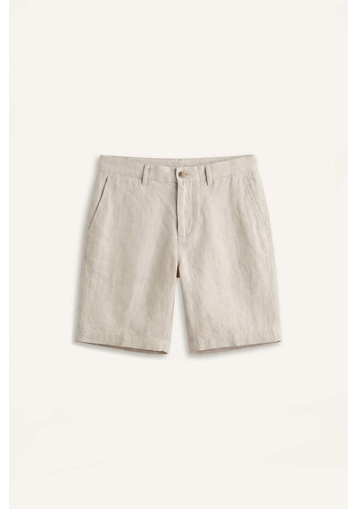 Defacto %100 Keten Cepli Bermuda Şort G1399ax26smgr350 Gri-gr350
