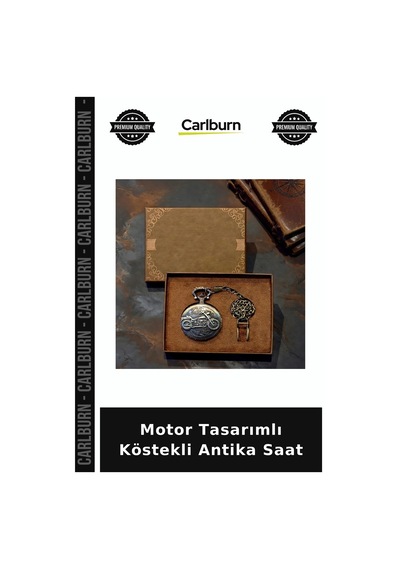 Motor Tasarımlı Köstekli Antika Saat Retro Tarz Nostaljik Aksesuar Özel Gün Hediyesi Çok Renkli