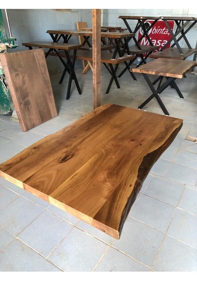 Bintaşmobilya Ceviz Ağacı Kütük Masa Üstü Tablası 120X80.Cm