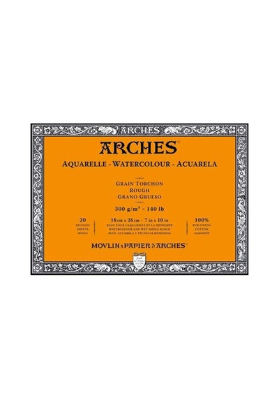 Arches Yüksek Dokulu Suluboya Bloğu 300g 18 X 26 20s - Naturel Beyaz