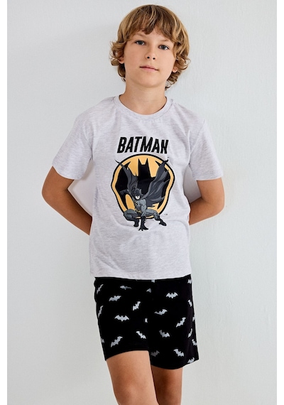 Defacto Batman Lisanslı Regular Fıt 2li Pijama Gri Melanj Takımı Erkek Çocuk H8144a826hsgr400 Gri-gr400