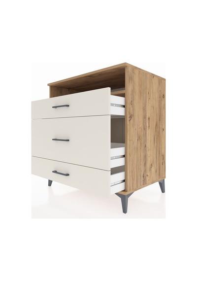 Kronos Şifonyer Tek Raflı 3 Çekmeceli 88x59x96 Çam-aytaşı Çam