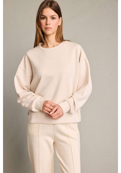 Defacto Bisiklet Yaka Modal Sweatshirt G2913ax25auer120 Ekru