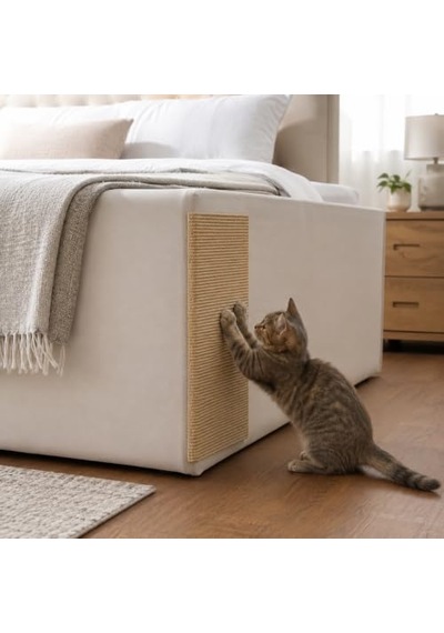 Yapışkanlı Kedi Tırmalama Halısı 100x30 Cm, Mobilya Koruyucu Tırmalama Pedi, Koltuk Ve Mobilya Yüzeyleri İçin Kolay Montajlı Kedi Tırmalama Matı Kum Beji