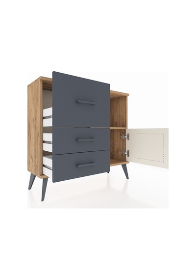 Arges Şifonyer Tek Raflı 3 Çekmeceli Tek Kapaklı 88x30x80 Çam-aytaşı/antrasit Aytaşı/antrasit Arges Şifonyer Tek Raflı 3 Çekmeceli Tek Kapaklı 88x30x80 Çam-aytaşı/antrasit Aytaşı/antrasit