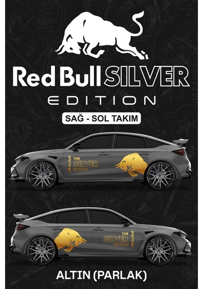 Red Bull Sılver Edıtıon Sticker - Yan Gövde Kaplama Seti Altın Parlak - 815068273