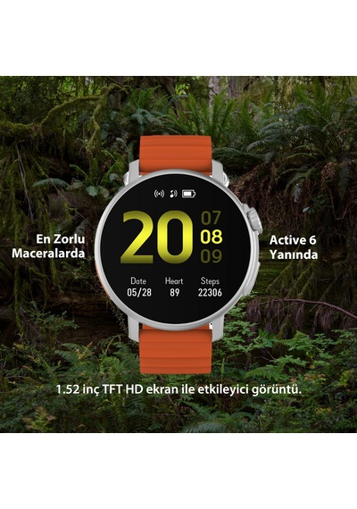 Logia Active6 Yuvarlak Alüminyum Kasa Spor Silikon Kordon Akıllı Saat