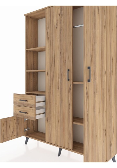 Arges Dolap 5 Raflı 2 Çekmeceli Tek Askılı 132x30x195 Çam-çam/çam Atlas Çam/atlas Çam Arges Dolap 5 Raflı 2 Çekmeceli Tek Askılı 132x30x195 Çam-çam/çam Atlas Çam/atlas Çam