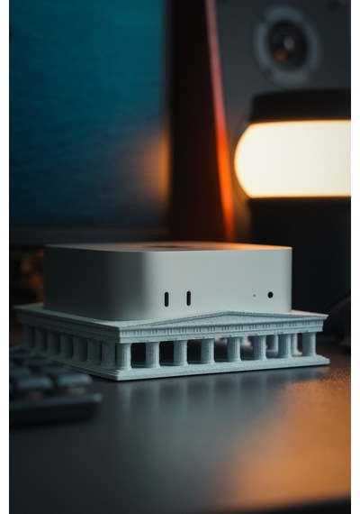 Apple Mac Mini Uyumlu Parthenon Tapınağı Tasarımlı Masaüstü Stand Ve Yükseltici Taban