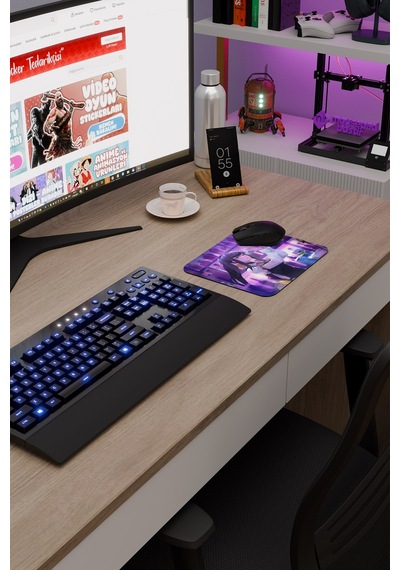 Va-11 Hall-a Kaymaz Dikişli Kauçuk Oyuncu Mousepad V4 - 22x18 Gaming Mouse Pad Fare Altlığı