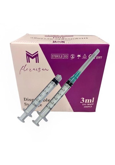 Enjektör 3 Ml Kilitli 21g 38mm İğne 100 Adet / Kutu
