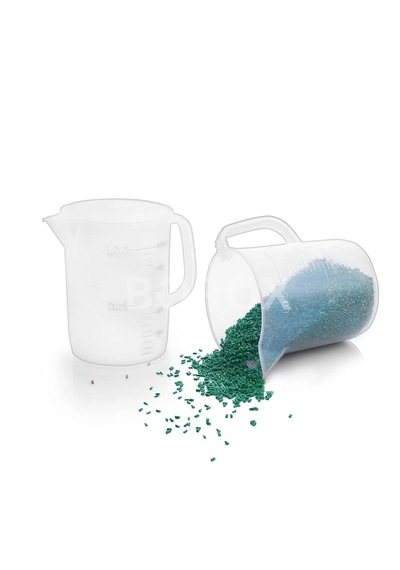 Borox Kulplu Plastik Beher 500 Ml - Kabartma Dereceli Beaker
