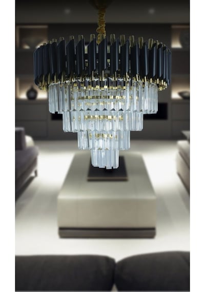 Zamira 50 Gold 50 Lilik Kristal Taşlı Lüks Avize - Yatak Odası - Salon - Mutfak - Hol Altın