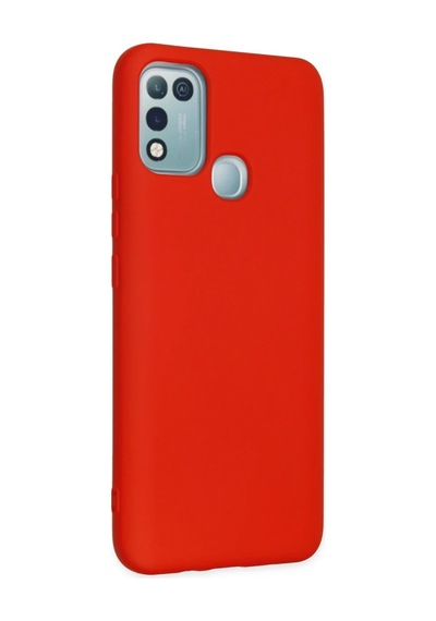 İnfinix Hot 10 Play Kılıf Nano İçi Kadife Silikon - Kırmızı 0.2M-Çok Renkli
