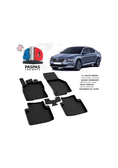 Skoda Superb 4d Araca Özel Havuzlu Kauçuk Paspas 2015 Ve Üzeri