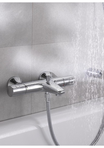 Precision Start Termostatik Banyo Bataryası, Su Tasarruflu, Krom, 34598000 Altın - Beyaz
