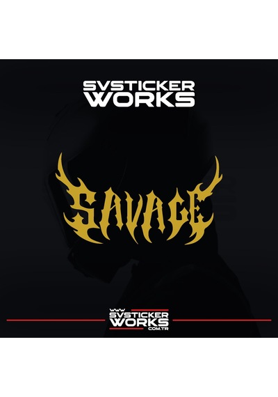 Savage Kask Sticker Tüm Kasklar Uyumlu Tek Yön 1 Adet Altın