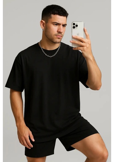 Bbbutikbasic Erkek Oversize Tişört B3490 Siyah