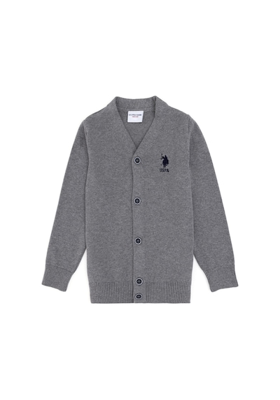 U.s. Polo Assn. Erkek Çocuk Gri Melanj Hırka Triko 50295571-vr086 Gri Melanj
