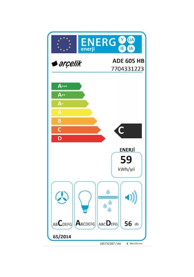 Arçelik ADE 605 HB Duvar Tipi Ankastre Davlumbaz