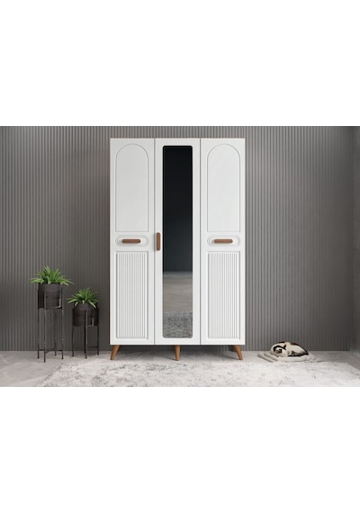 Monere Membran 3 Kapaklı Portmanto Montaj Dahil Cevizbeyaz 120 Cm