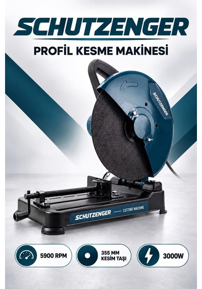 3000v Profesyonel Profıl Kesme Makinesi 355mm 45 Açılı Metal Demir Prafil Kesme