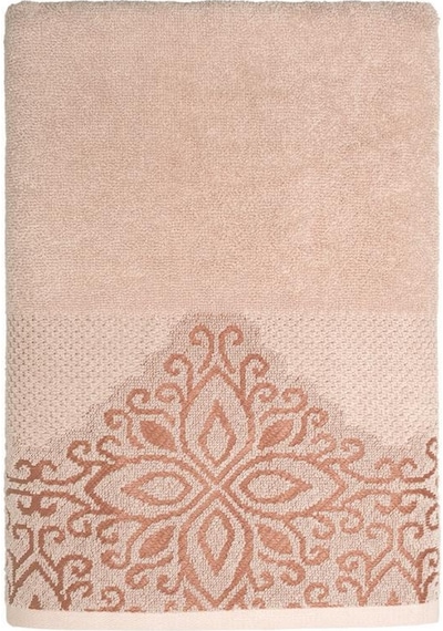Pamuk Tekli Havlu Jakarlı Karna Home Klover - 70 X 140 Somon