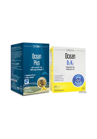 Ocean Plus Omega3 1200mg 30 Kapsül + Vitamin D3k2 Damla 20ml