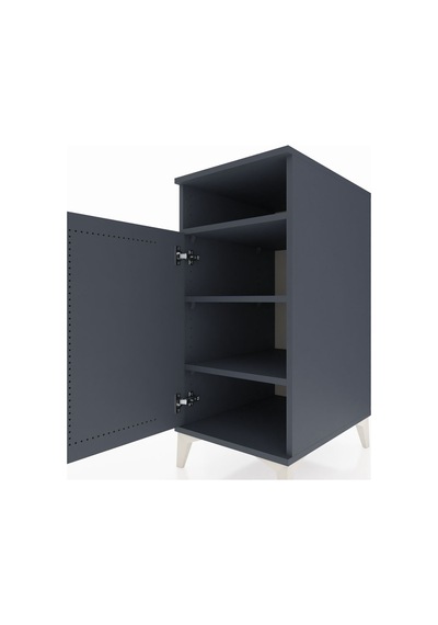 Kronos Komodin 3 Raflı Tek Kapaklı 44x59x96 Antrasit-antrasit Antrasit