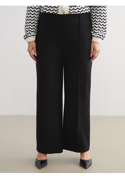 Lcw Modest Siyah Beli Lastikli Geniş Paça Kadın Pantolon