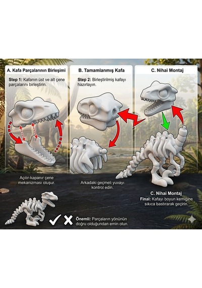 T-rex Eklemli İskelet - Fen Bilgisi Eğitici Kit Card