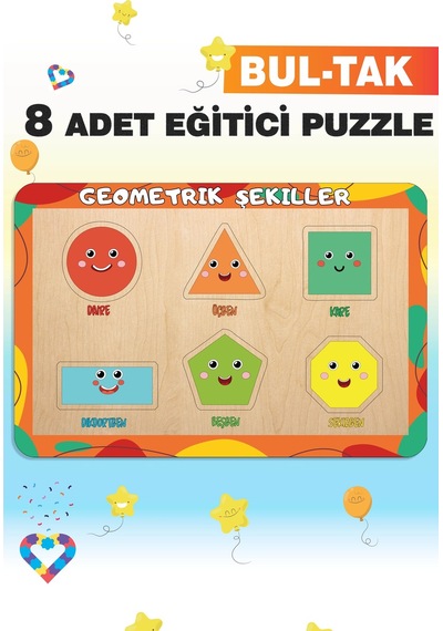 Ahşap Türkçe 8 Li Mega Set Eğitici-öğretici Yapboz