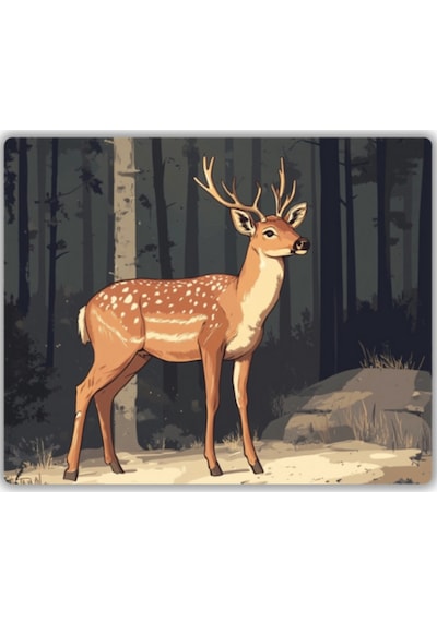 Sevimli Geyik Baskılı Mouse Pad 18x22 Cm
