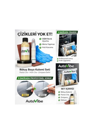 Peugeot Rötuş Boya Kalemi Seti Vdp Elixir Red Elixir Kırmızı Pasta Cila Hızlı Cila Zımpara Set