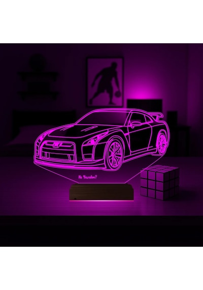 Luvivia Spor Araba Honda Gtr Otomobil Kişiye Özel 3d Lamba - Masa Gece Lambası Şeffaf