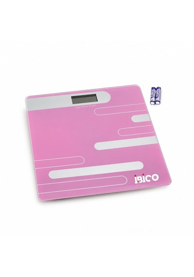 Go İthalat Dijital - Pilli Renkli Cam Banyo Baskül Terazi Tartı Lcd Ekran 180kg/50gr 26x26cm İ11-024