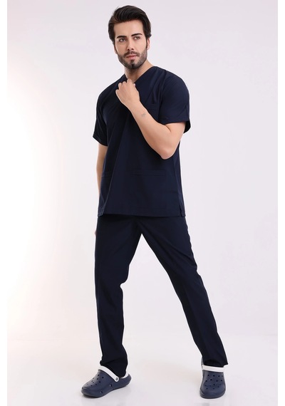 Zarf Yaka Erkek Likralı Takım - 6402 Lacivert 6402 Lacivert Soft