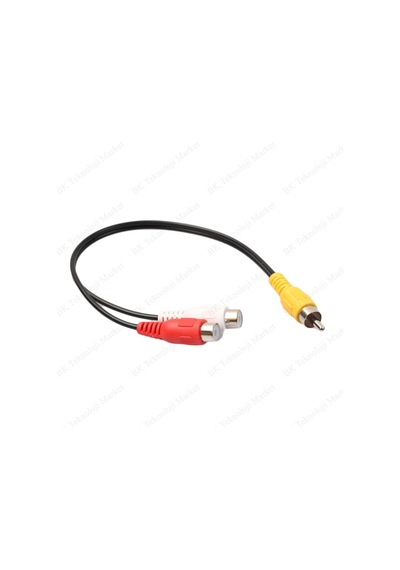 Rca Erkek 2 Rca Dişi Ses Adaptörü Y Bölücü Kablo