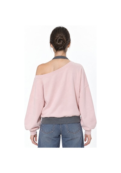 Hiccup Busem Bisiklet Yaka Sweatshirt Pembe