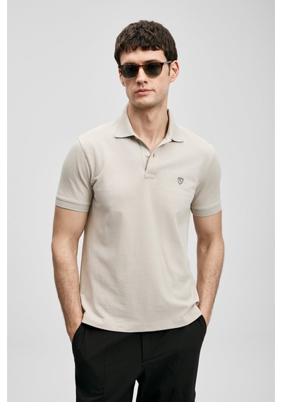 Lufian Laon Erkek Polo Yaka T-shirt 111040230 Taş