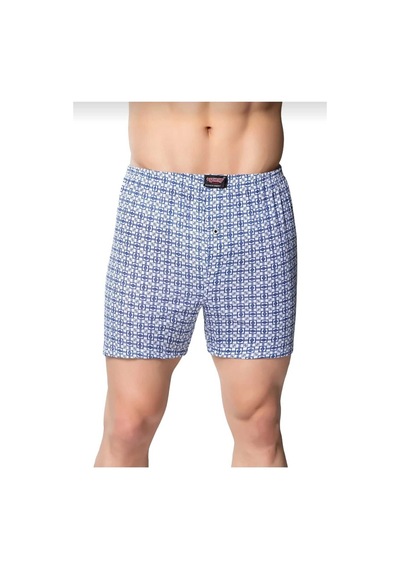 Sedef Yıldızı Desenli Erkek Boxer 3 Adet Karışık Renk %100 Pamuk Çok Renkli