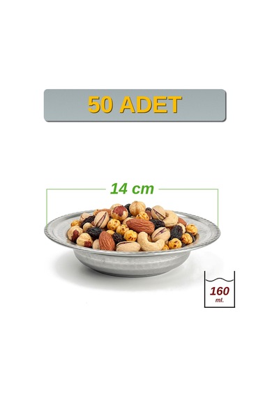Binbir Trend 14 Cm Yanaklı Krom Çelik Çerez Ve Kahvaltılık Kasesi 160 Ml Meze, Bal-kaymak Kasesi -kase1410 50 Adet