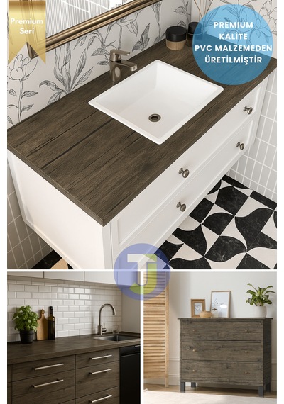 Technojet Premium Seri Kendinden Yapışkanlı Ahşap Desenli Pvc Kaplama 60cmx500cm