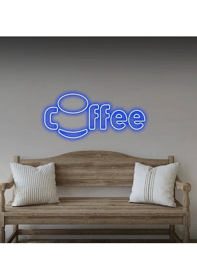 Coffee Yazılı Neon Tabela Mavi